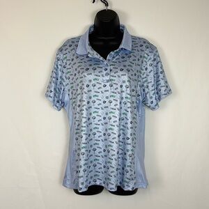 STYLE DRIVER Women's Size XL Short Sleeves Golf Shirt Blue